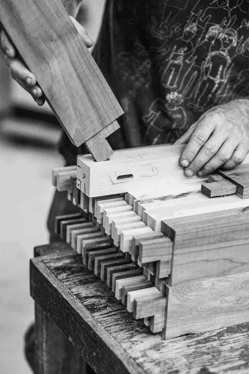 testing the fit of a side table tenon