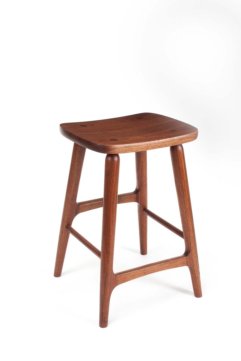 walnut barstool, 24" high