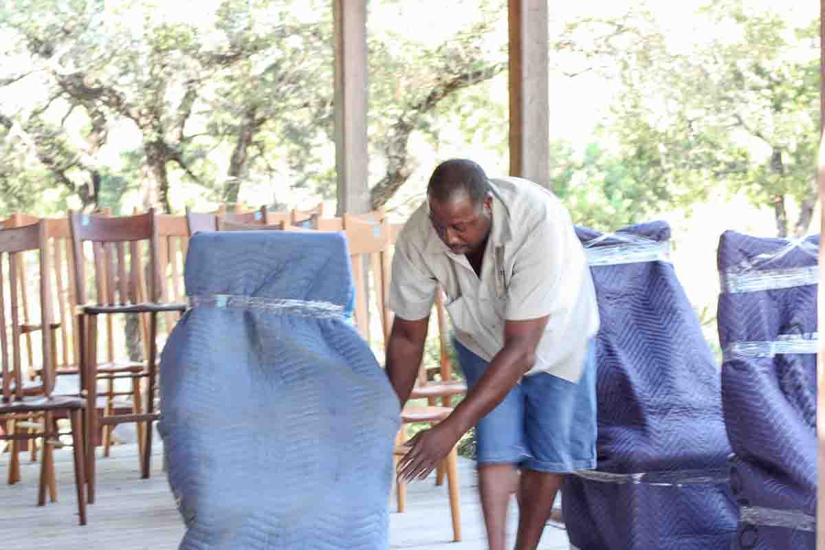Joseph wrapping dining chairs