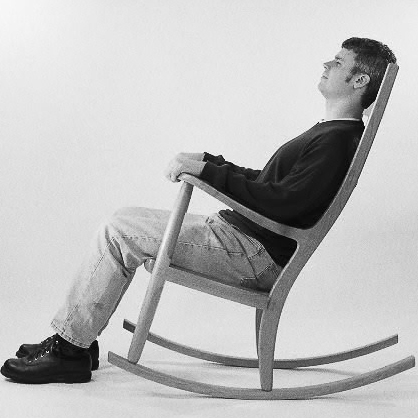 Jon in rocker, B&W
