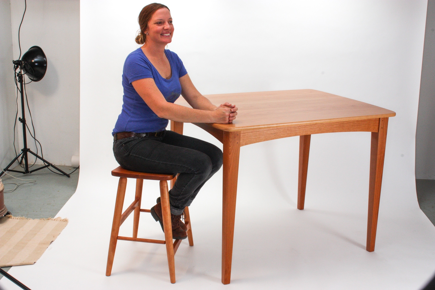 Autumn on barstool at tall table