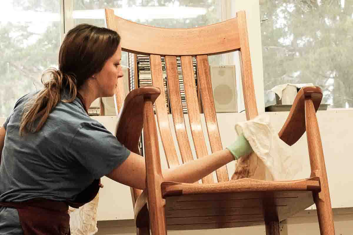 Autumn finishing a rocker
