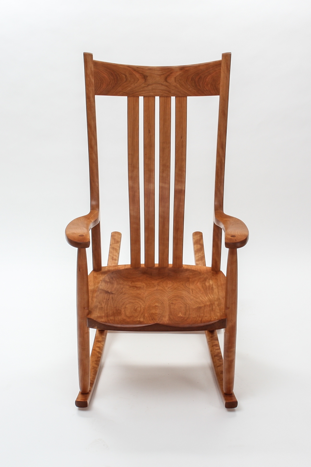 cherry rocking chair, front view