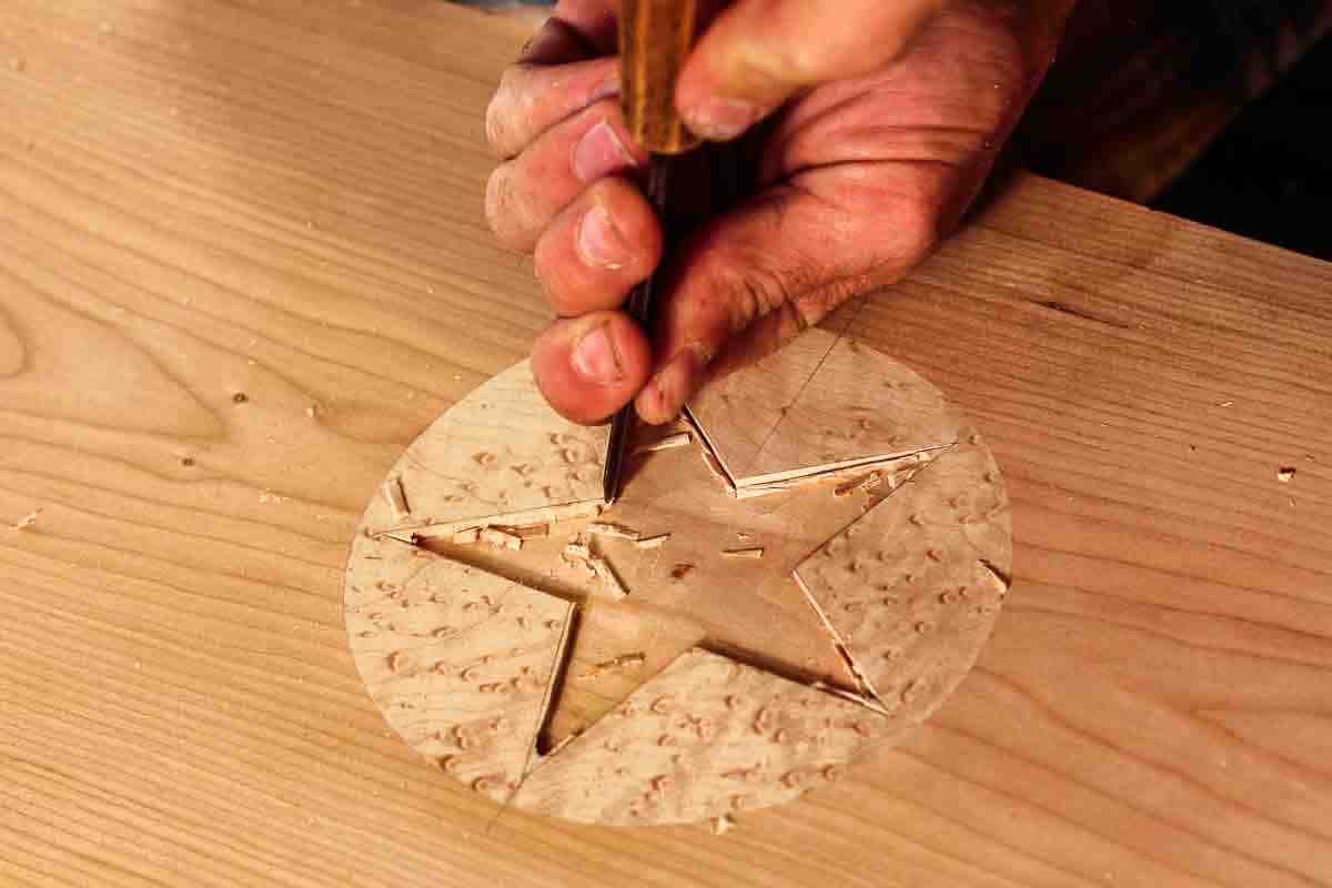 inlay a desk panel