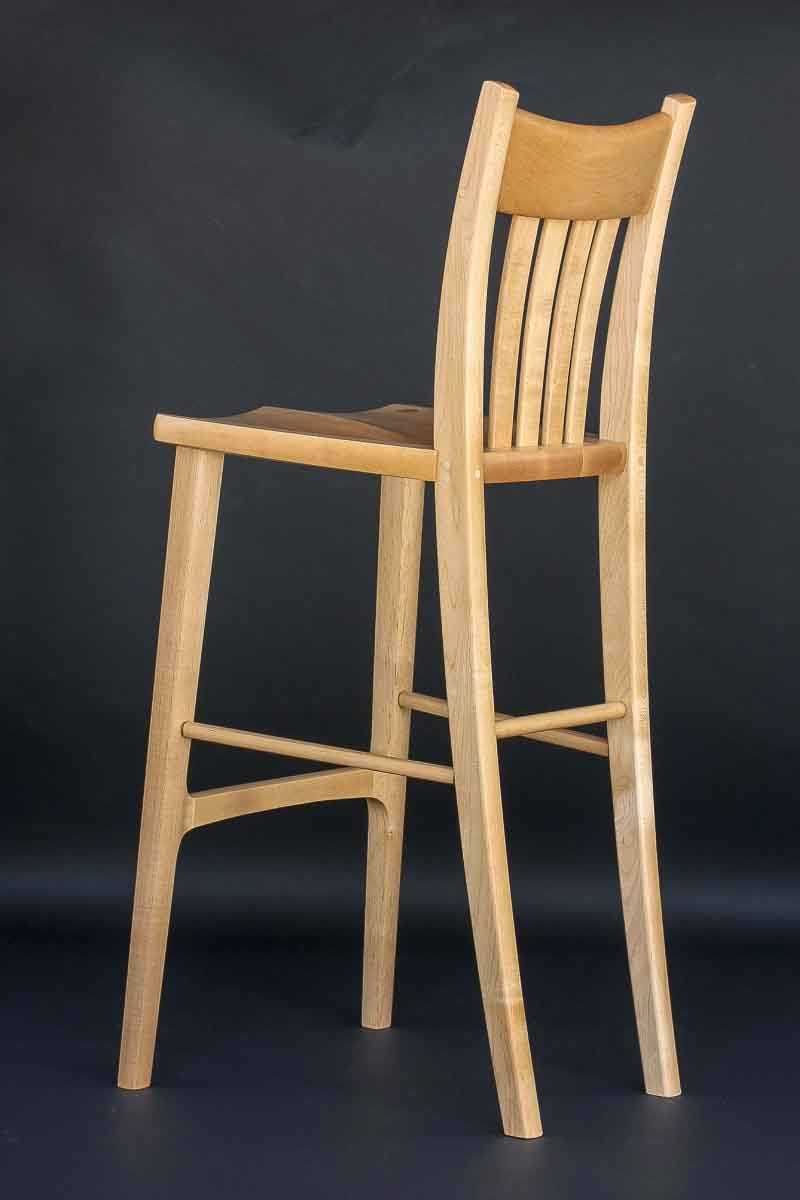 maple Heflin barstool back quarter view, in studio